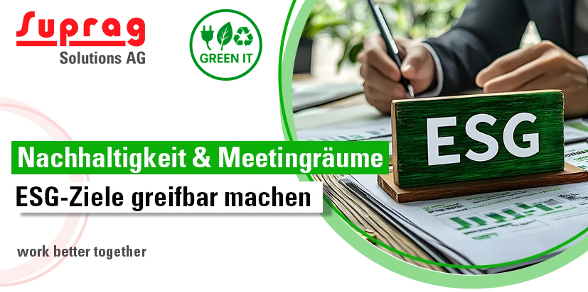 Nachhaltige Hardware für Meetingräume.<br />
Wie moderne AV-Technik hilft, Energie zu sparen, Ressourcen zu schonen und ESG-Ziele zu erreichen.