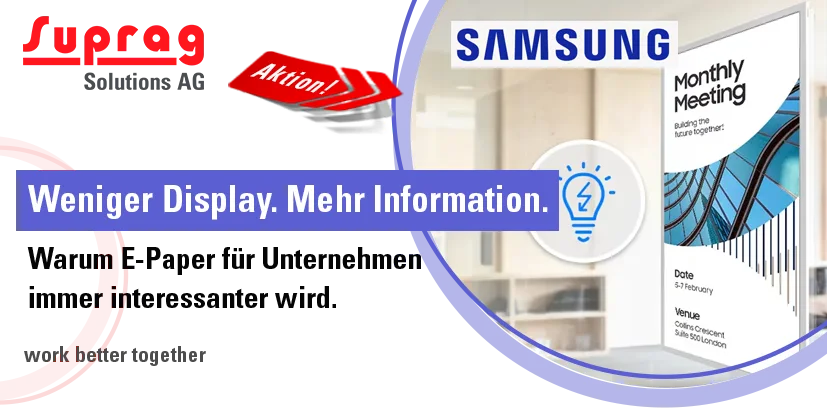 E-Paper für Unternehmen, Moderne Informationsflächen mit minimalem Energieverbrauch